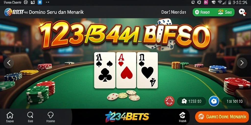 Tampilan menarik saat bermain Domino di 1234BETS.