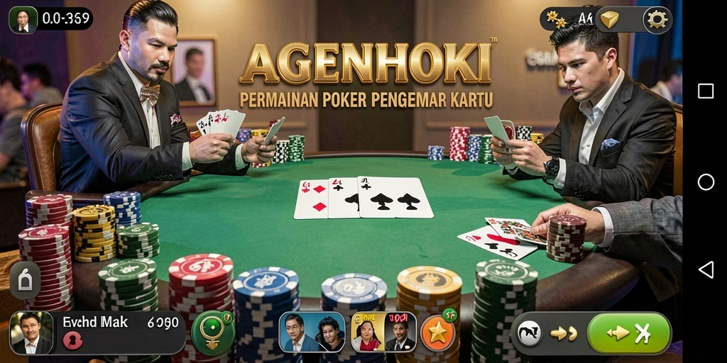 Tangkapan layar permainan AGENHOKI menampilkan aksi Poker yang mendebarkan.