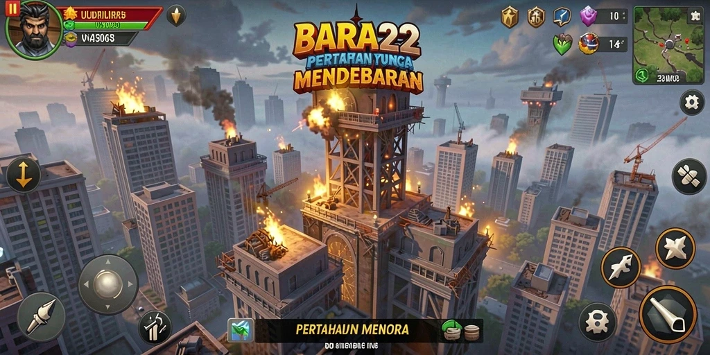 Gameplay menara pertahanan yang menegangkan dan strategis.