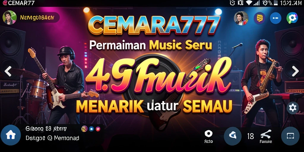 Screenshot gameplay menampilkan tantangan musik seru di CEMARA777.