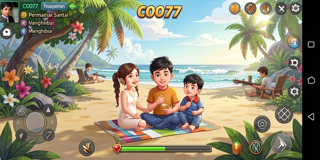 Tampilan gameplay menarik dari COO77 yang penuh warna.