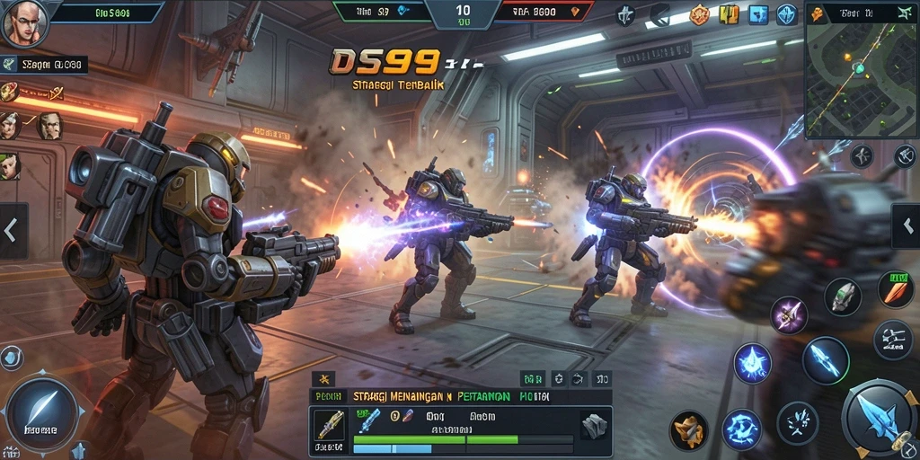 Tampilan gameplay DS99 yang mendebarkan dengan berbagai strategi.