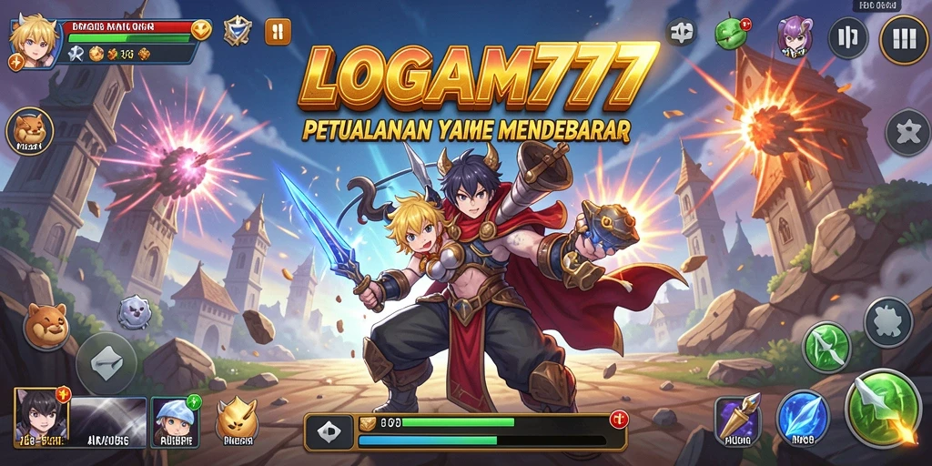 Screenshot menunjukkan aksi seru dari game Anime LOGAM777.