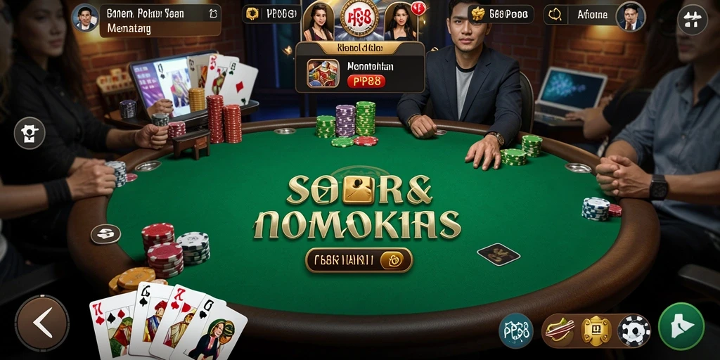 Tampilan screenshot gameplay Poker di PP88 yang mendebarkan.