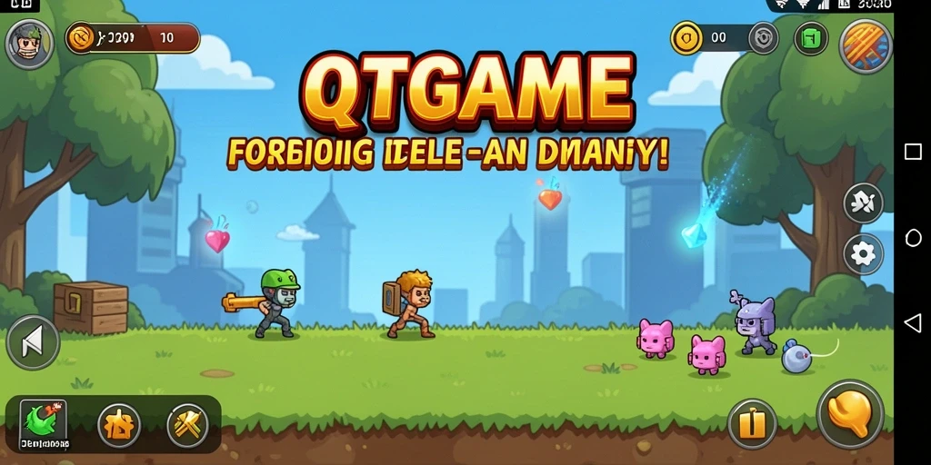 Tangkapan layar gameplay QTGAME menampilkan aksi Idle yang seru dan interaktif.