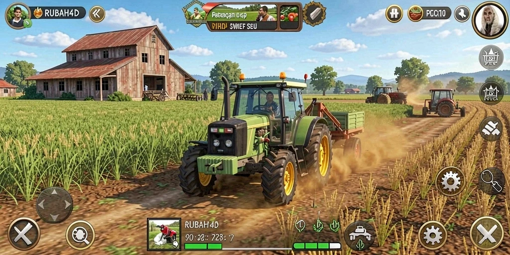 Screenshot utama RUBAH4D menampilkan petualangan bertani dengan grafik menawan.