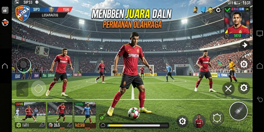 Gameplay SIP33 yang seru dan dinamis di lapangan olahraga.
