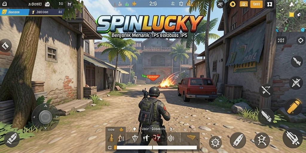 Tampilan gameplay menarik dari SPINLUCKY dengan elemen TPS yang menantang.