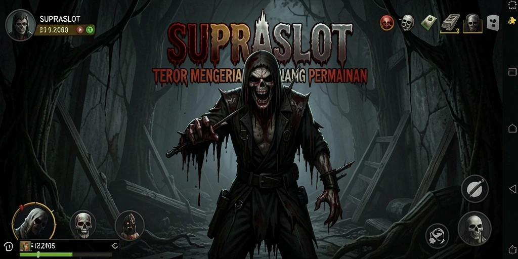 Tampilan gameplay SUPRASLOT yang menegangkan dan menyeramkan.