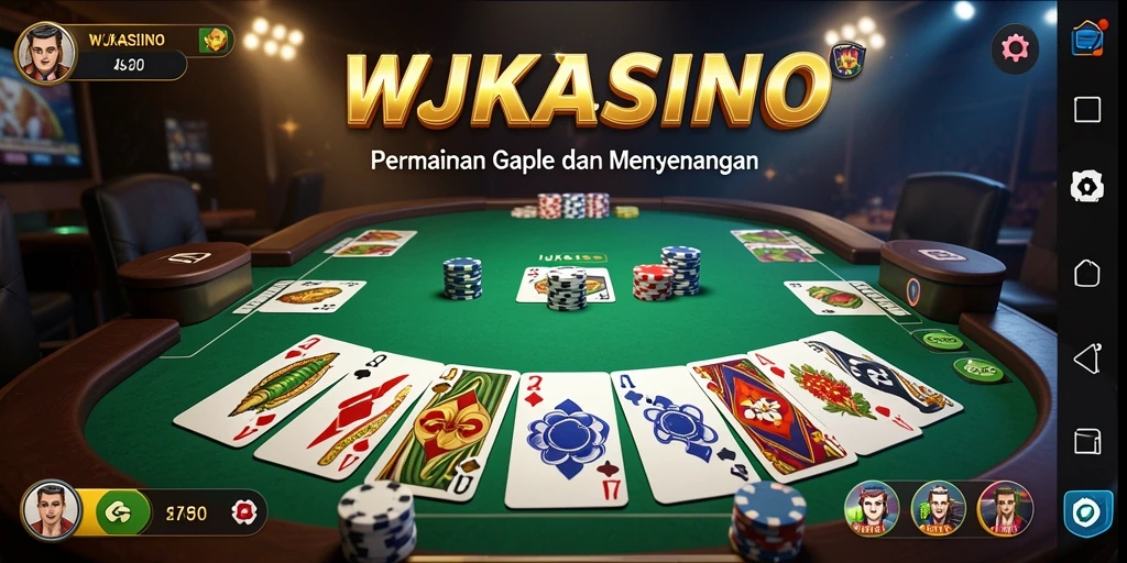 Tampilan gameplay Gaple yang menarik dan interaktif di WJKASINO.